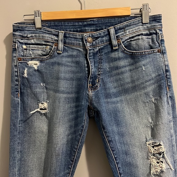 DENIM & SUPPLY RL CROPPED DISTRESSED SKINNY JEANS (29) - Picture 4 of 14